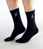 Load image into Gallery viewer, Shurtlive Cushioned Bolt Crew Socks-Black
