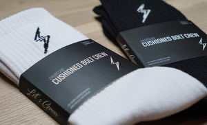 Shurtlive Cushioned Bolt Crew Socks-Black