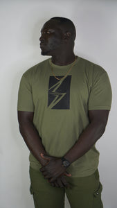 Shurtlive Bolt Box Tee-Military Green/Black