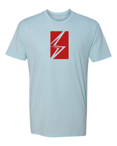 Shurtlive Bolt Box Tee-Ice Blue/Red
