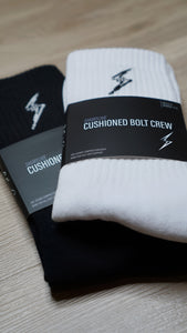 Shurtlive Cushioned Bolt Crew Socks-White