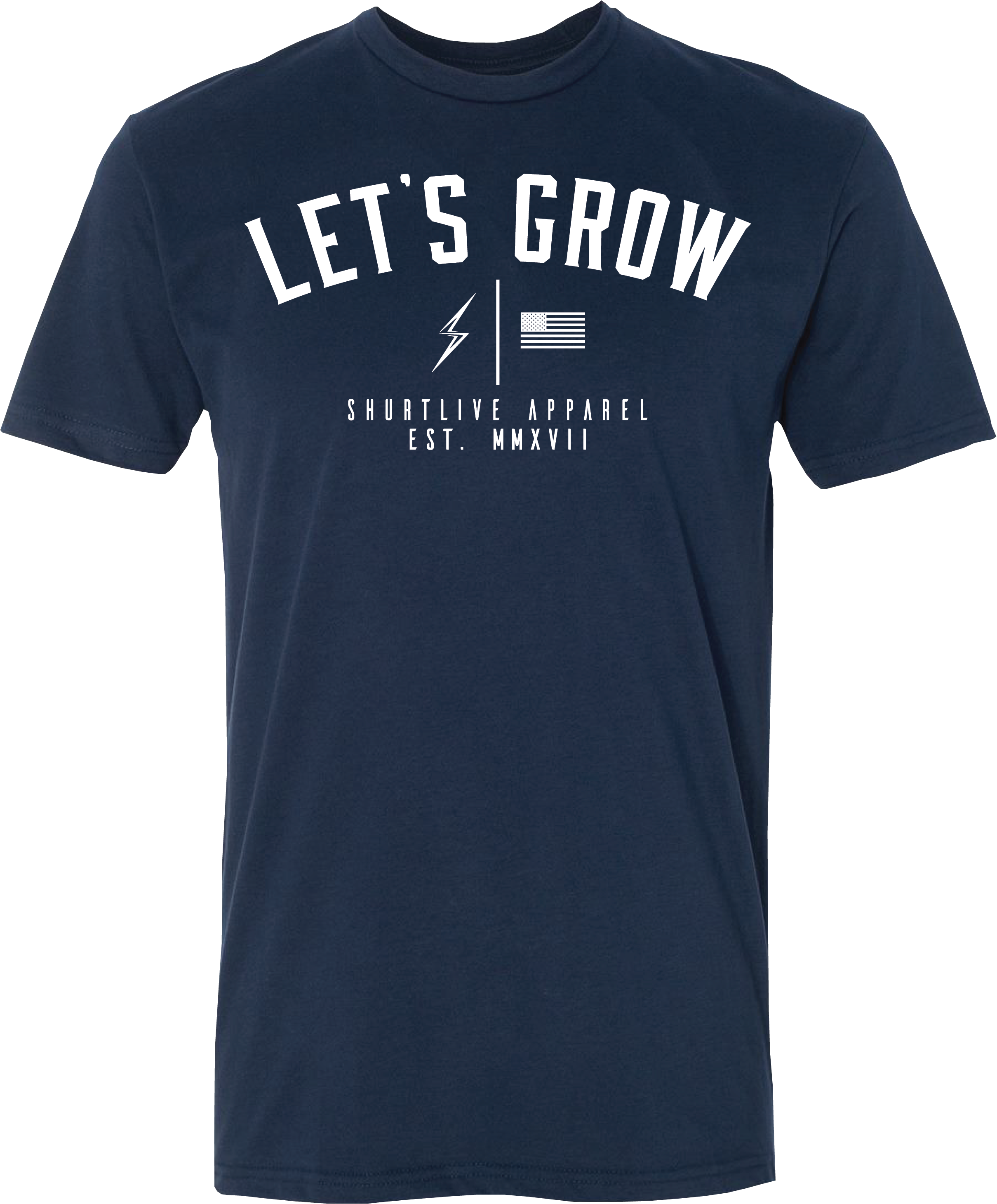 Let’s Grow Tee-Navy/White