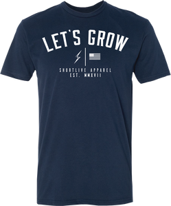 Let’s Grow Tee-Navy/White