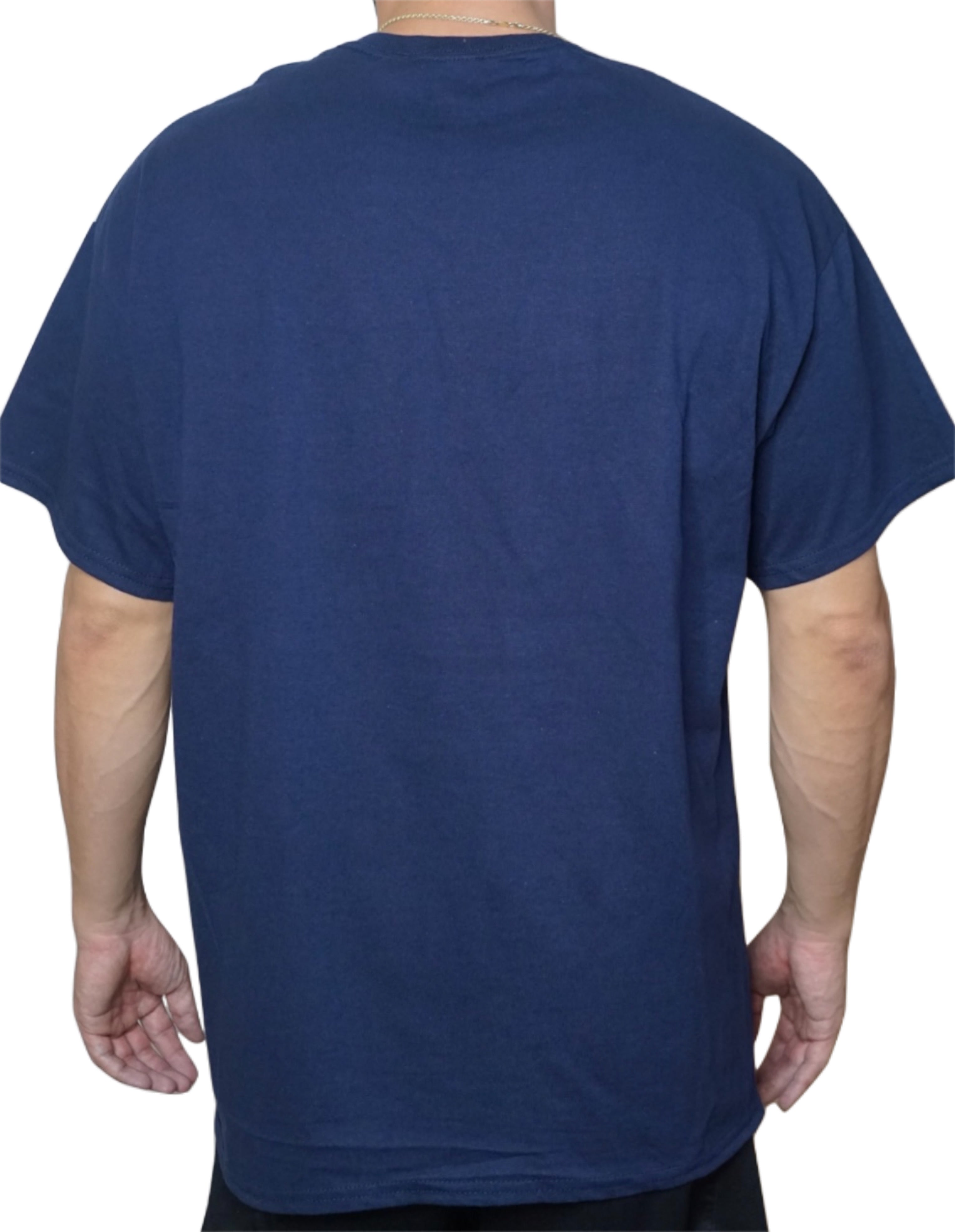 Oversized Let's Grow Arc Tee-Navy/Teal