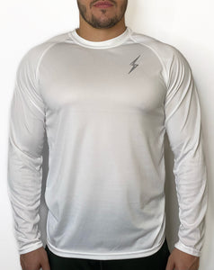Men's Poly-Tech Performance Long Sleeve - White/Grey