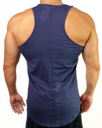 Load image into Gallery viewer, Curved Hem Bolt Tank Top-Navy/White
