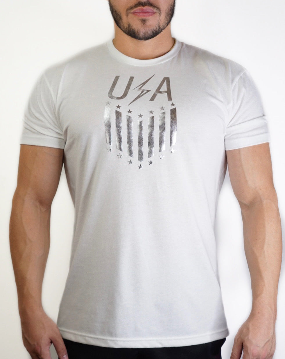 Limited Edition Team USA Stars & Stripes Tee-White/Chrome