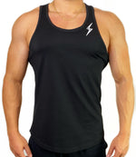 Load image into Gallery viewer, Curved Hem Bolt Tank Top-Black/White
