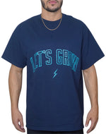 Load image into Gallery viewer, Oversized Let&#39;s Grow Arc Tee-Navy/Teal
