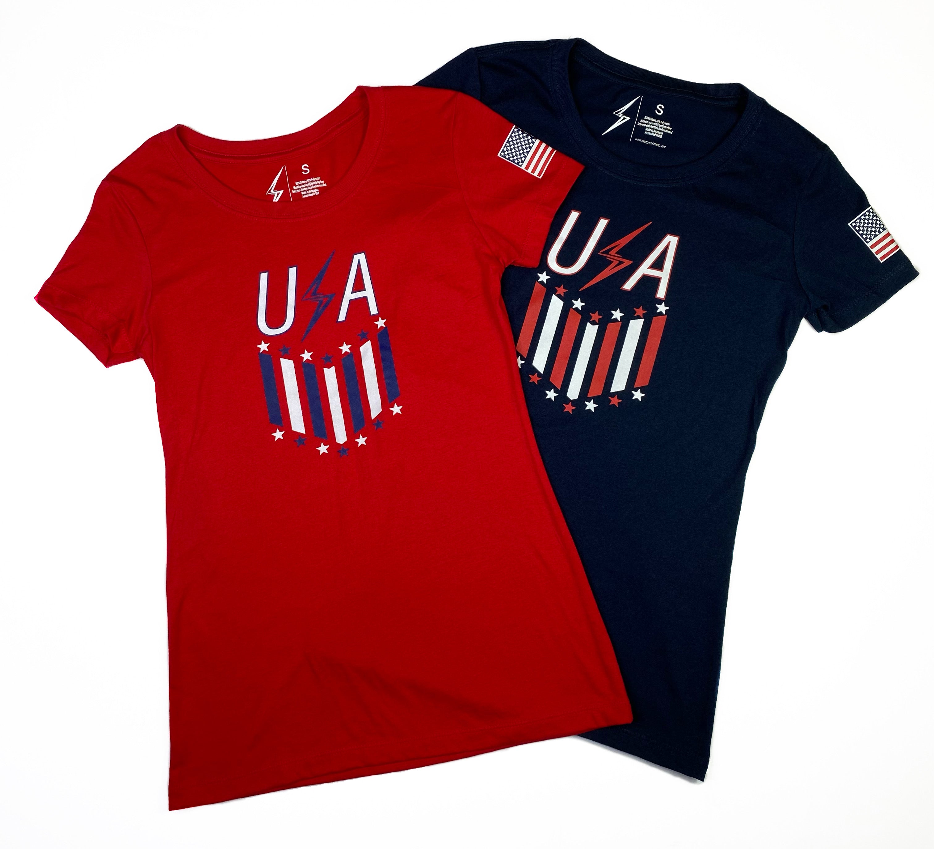 Women’s Stars & Stripes Team USA Tee-Red/Navy/White