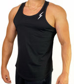 Load image into Gallery viewer, Curved Hem Bolt Tank Top-Black/White
