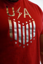 Load image into Gallery viewer, Limited Edition Team USA Stars &amp; Stripes Tee-Red/Chrome
