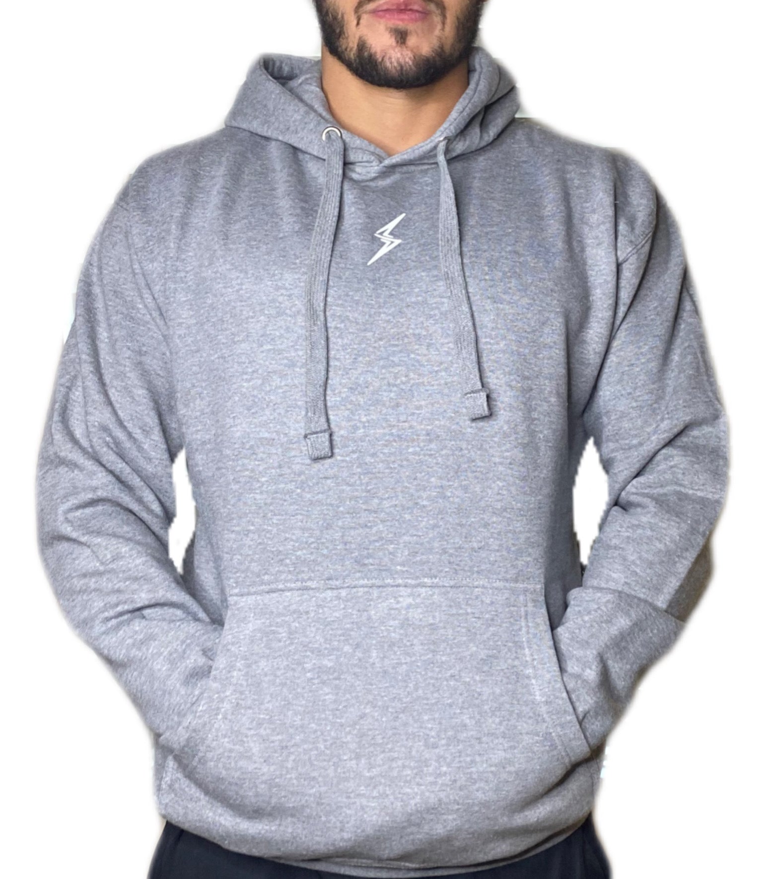 Pro Fleece Hoodie-Carbon Grey/White