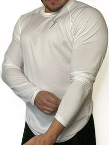Men's Poly-Tech Performance Long Sleeve - White/Grey