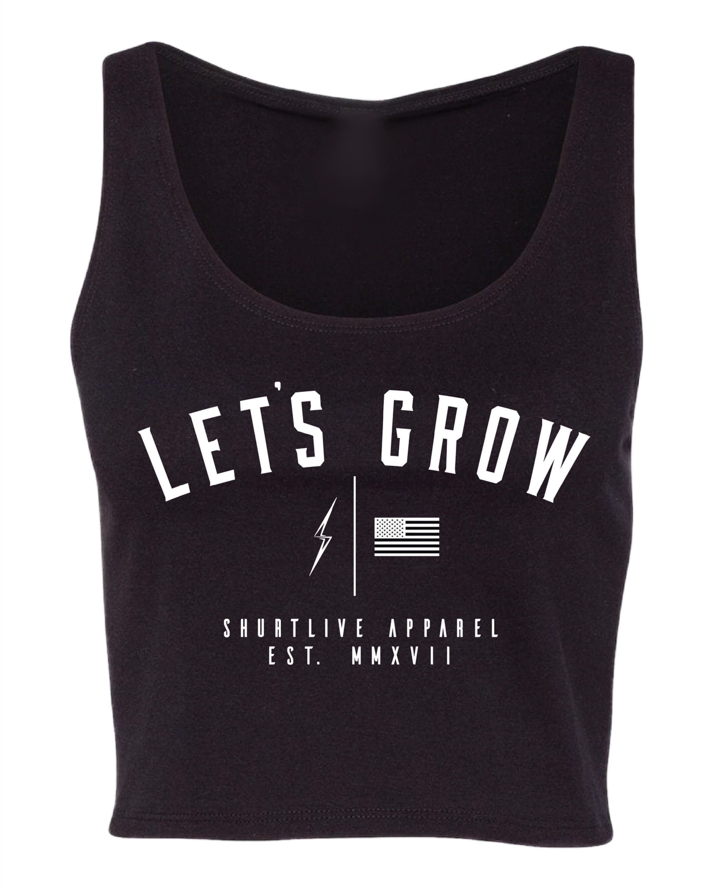 Let’s Grow Crop Top-Black/White