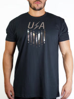 Load image into Gallery viewer, Limited Edition Team USA Stars &amp; Stripes Tee-Black/Chrome
