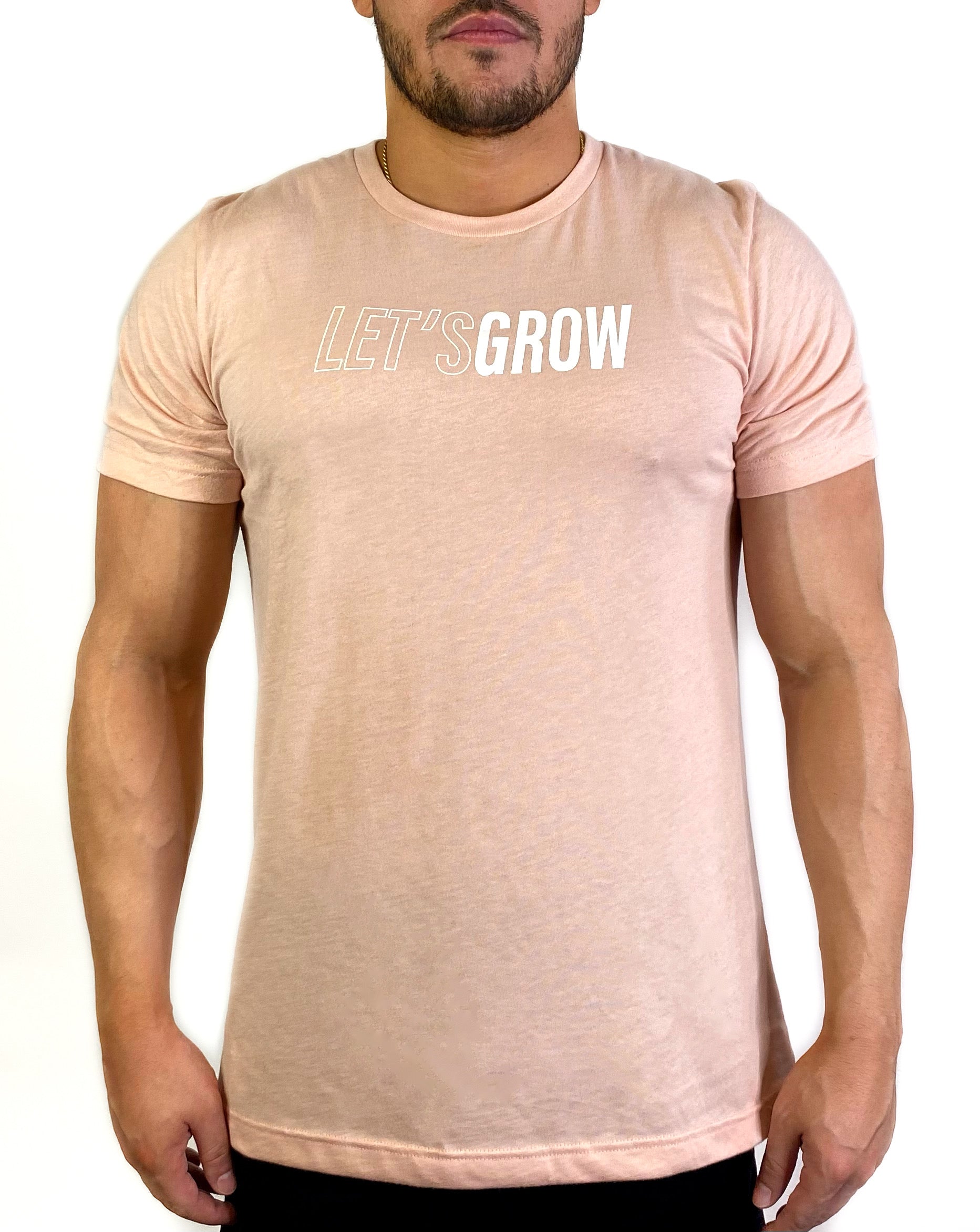 Let's Grow Outline-Heather Peach/White