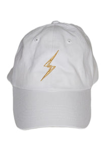 Classic Bolt Dad Hat-White/Gold