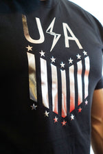 Load image into Gallery viewer, Limited Edition Team USA Stars &amp; Stripes Tee-Black/Chrome
