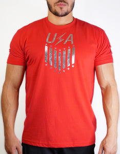 Limited Edition Team USA Stars & Stripes Tee-Red/Chrome