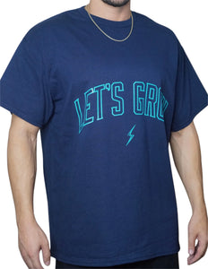 Let's Grow Arc Tee-Navy/Teal