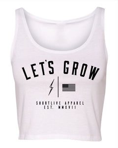 Let’s Grow Crop Top-White/Black