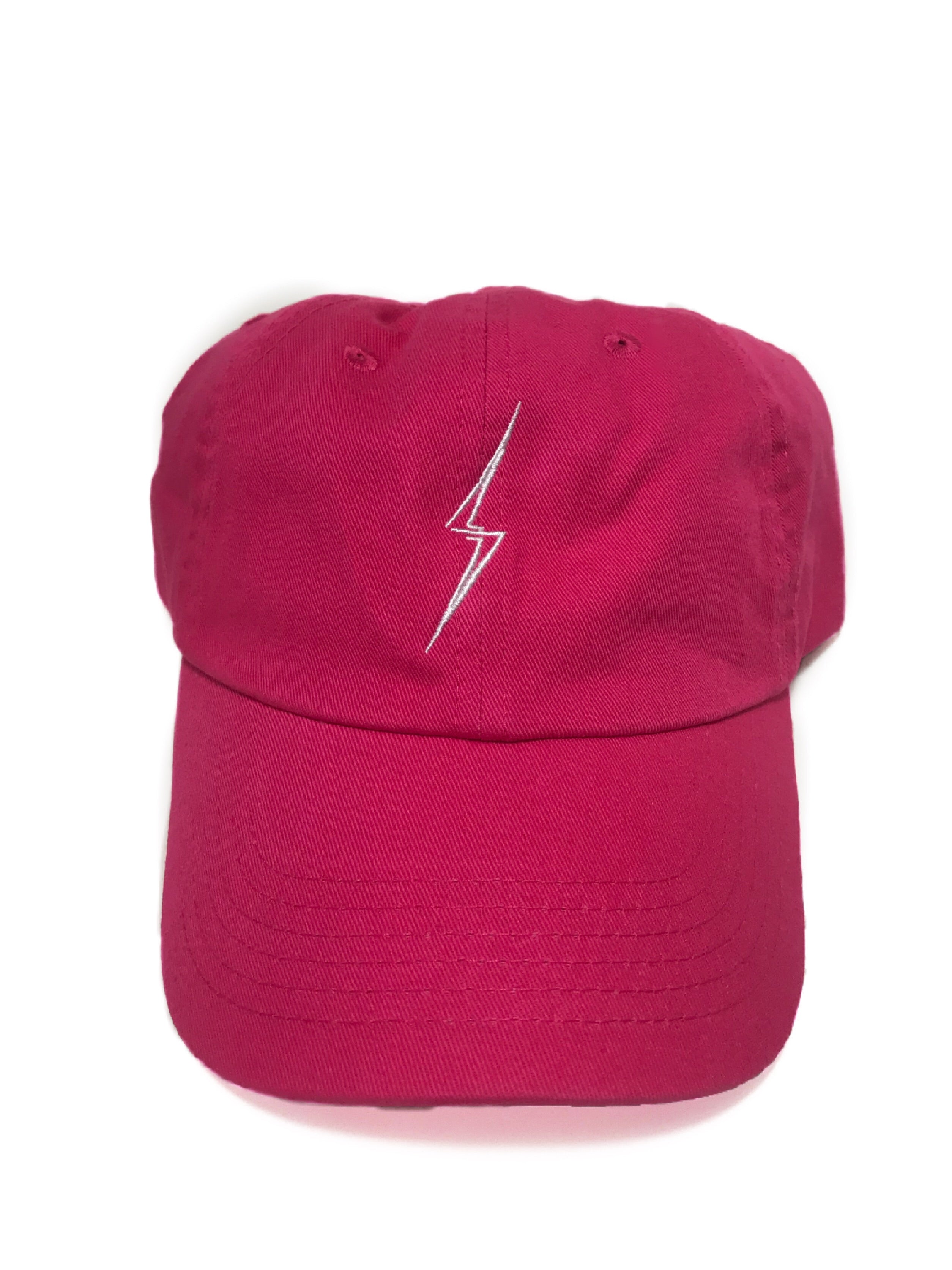 Classic Bolt Dad Hat-Hot Pink/White