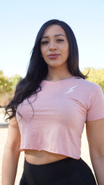 Load image into Gallery viewer, Shurtlive Bolt Crop Tee-Desert Pink
