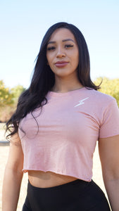 Shurtlive Bolt Crop Tee-Desert Pink