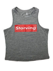 Starving Crop Top-Heather Grey