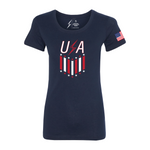 Load image into Gallery viewer, Women’s Stars &amp; Stripes Team USA Tee-Navy/Red/White
