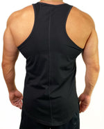 Load image into Gallery viewer, Curved Hem Bolt Tank Top-Black/White
