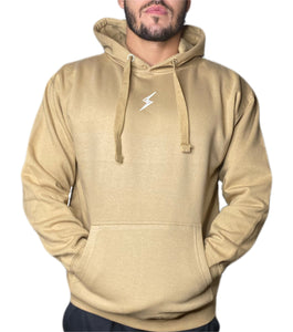 Pro Fleece Hoodie-Sandstone/White